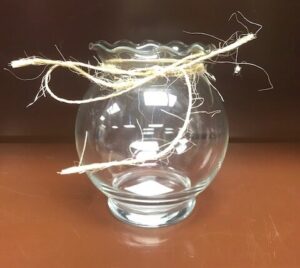 small round glass fishbowl