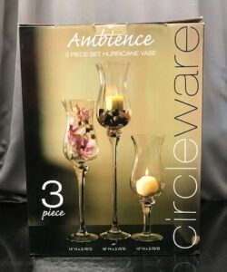 staggered sizes glass candle holders